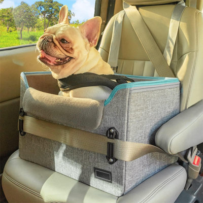 Tucker Murphy Pet Small Dog Car Seat Puppy Portable Dog Booster Seat For Car With Clip On Leash Adjustable Straps Perfect For Small Pets Up To 25Lb